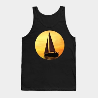 Artistic Boat in the River Tank Top